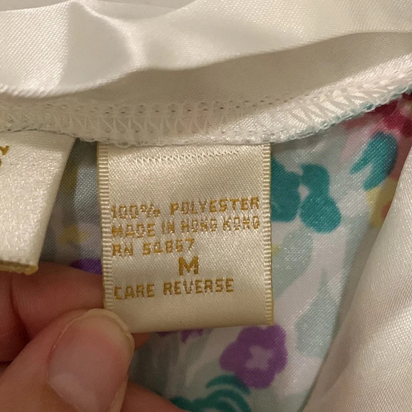 Victoria's Secret Gold Label watercolor/floral cream robe size M - Picture 4 of 7